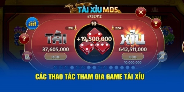 Các thao tác tham gia game tài xỉu